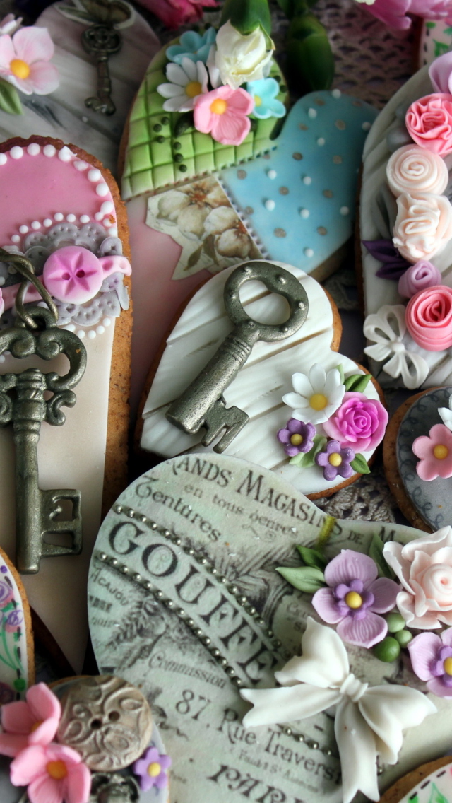French Vintage Style Cookies wallpaper 640x1136