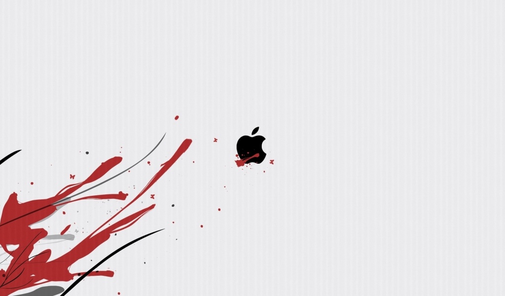 Das Black Apple Logo Wallpaper 1024x600