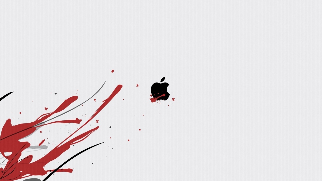 Black Apple Logo wallpaper 1366x768