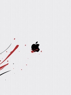 Обои Black Apple Logo 240x320