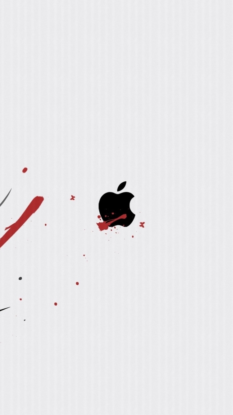 Обои Black Apple Logo 750x1334