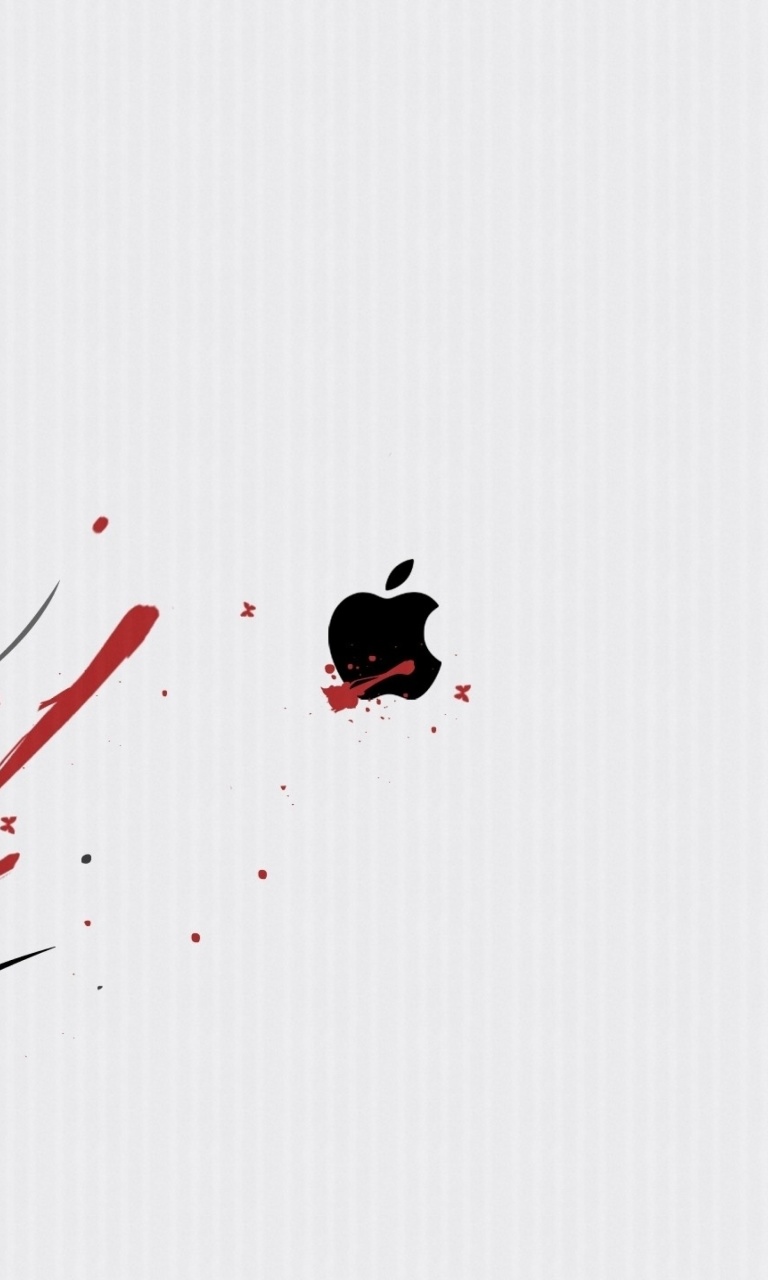 Fondo de pantalla Black Apple Logo 768x1280