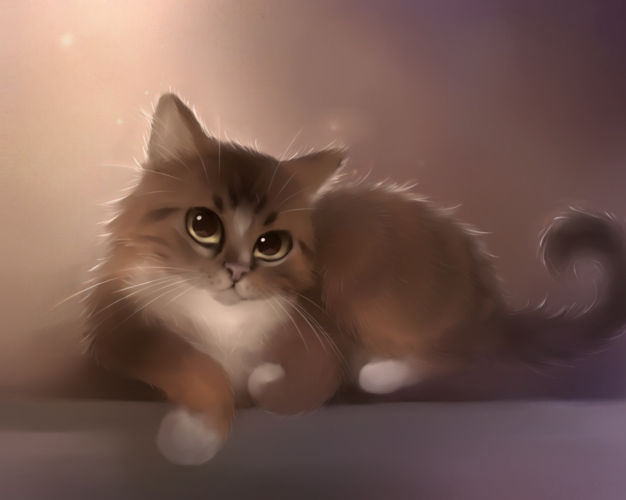 Fondo de pantalla Good Kitty Painting 1280x1024