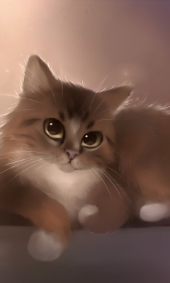 Fondo de pantalla Good Kitty Painting 240x400