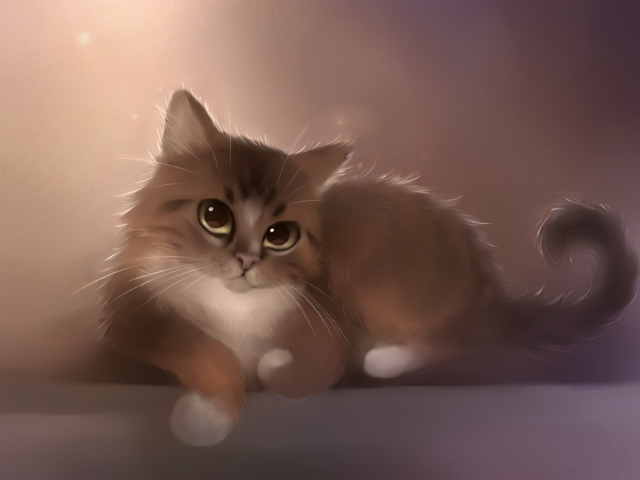 Обои Good Kitty Painting 640x480