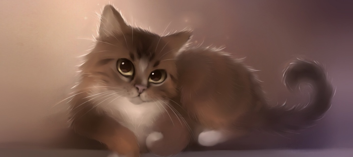 Обои Good Kitty Painting 720x320