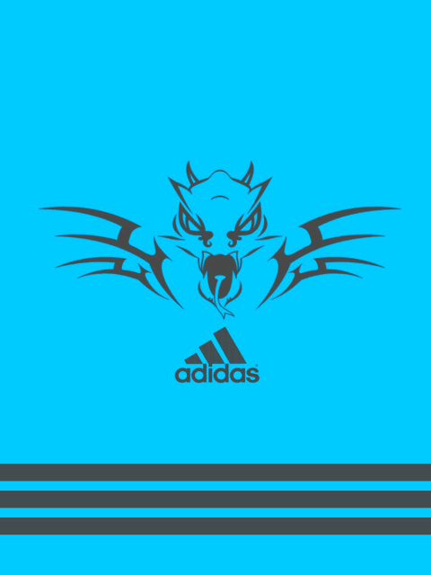 Sfondi Adidas Blue Background 480x640