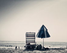 Beach Chair And Umbrella wallpaper 220x176