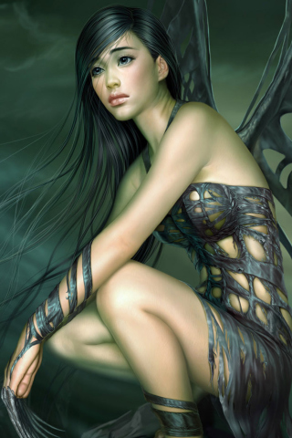 Das Fantasy Girl Art Wallpaper 320x480