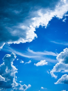 Das Blue Sky And Clouds Wallpaper 240x320