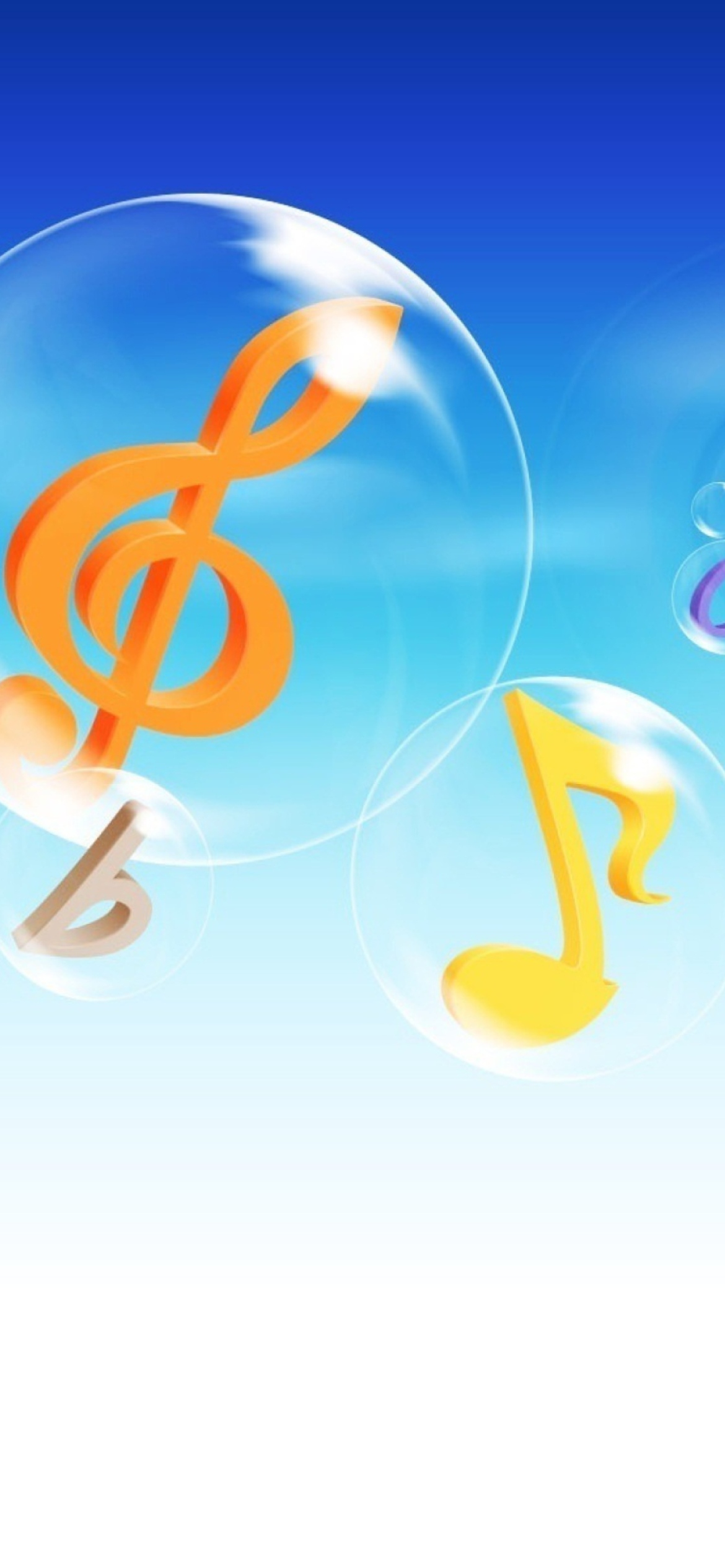 Musical Notes In Bubbles wallpaper 1170x2532