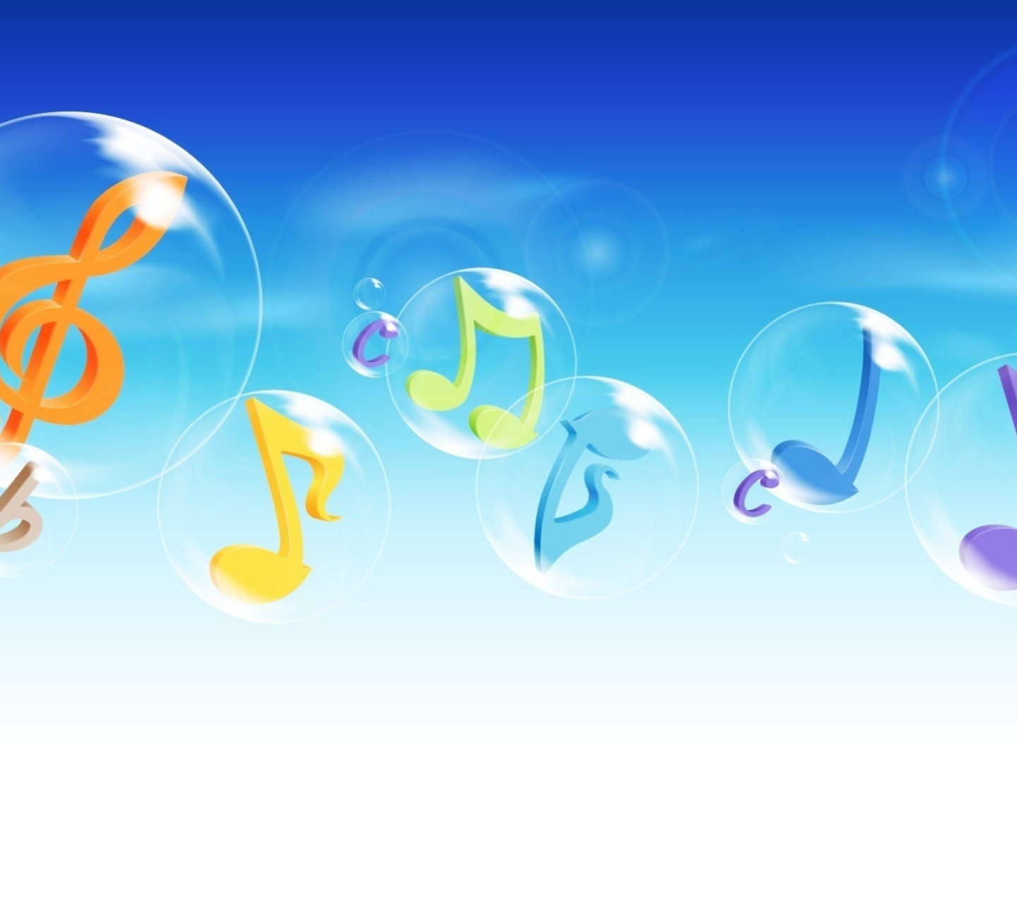 Fondo de pantalla Musical Notes In Bubbles 1440x1280