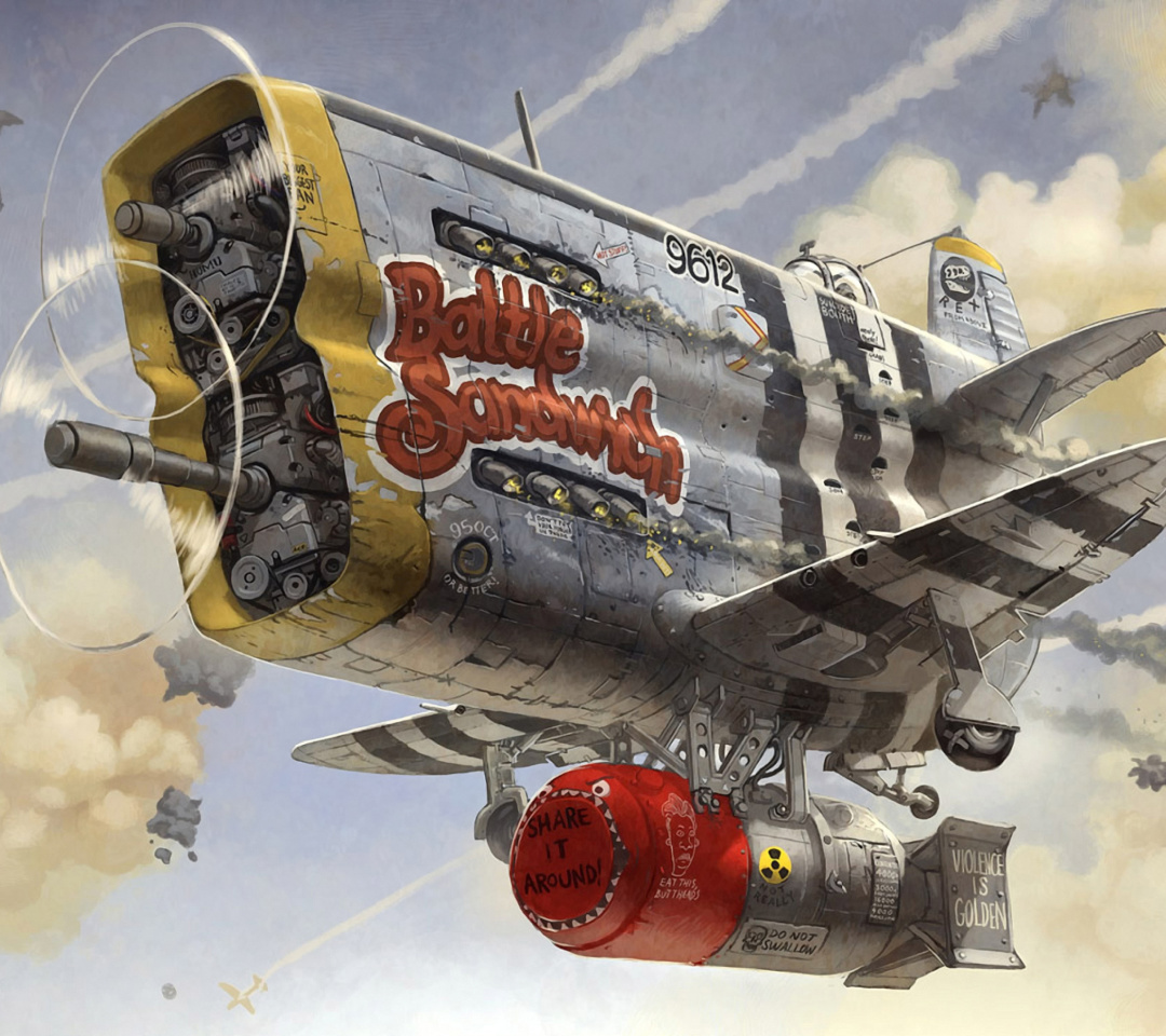 Battle Sandwich Airplane wallpaper 1080x960