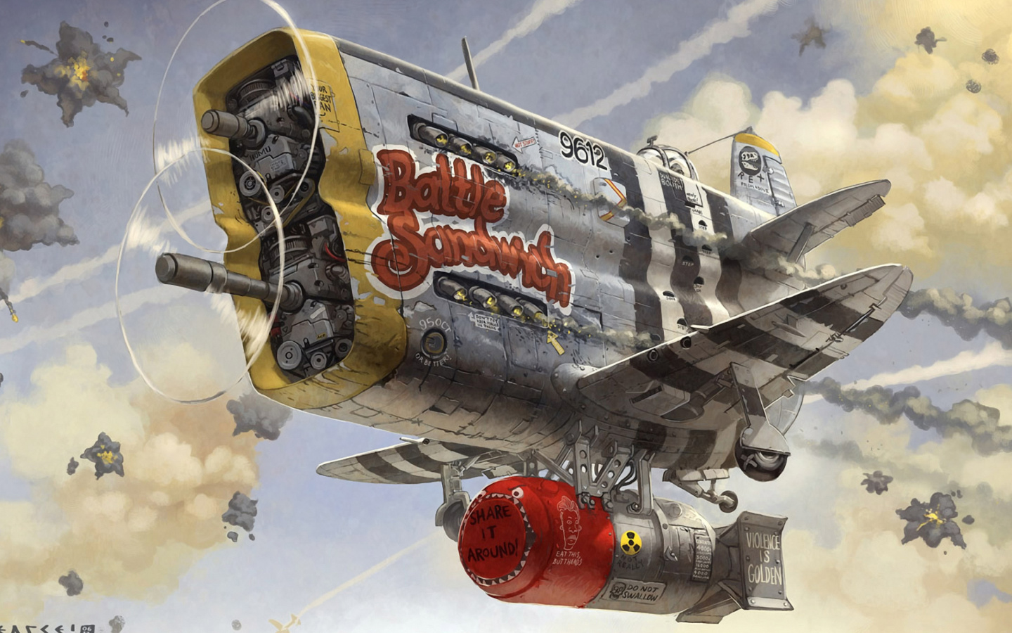 Battle Sandwich Airplane wallpaper 1440x900