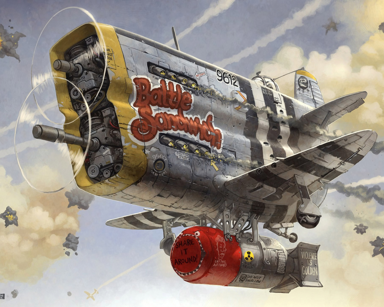 Das Battle Sandwich Airplane Wallpaper 1600x1280