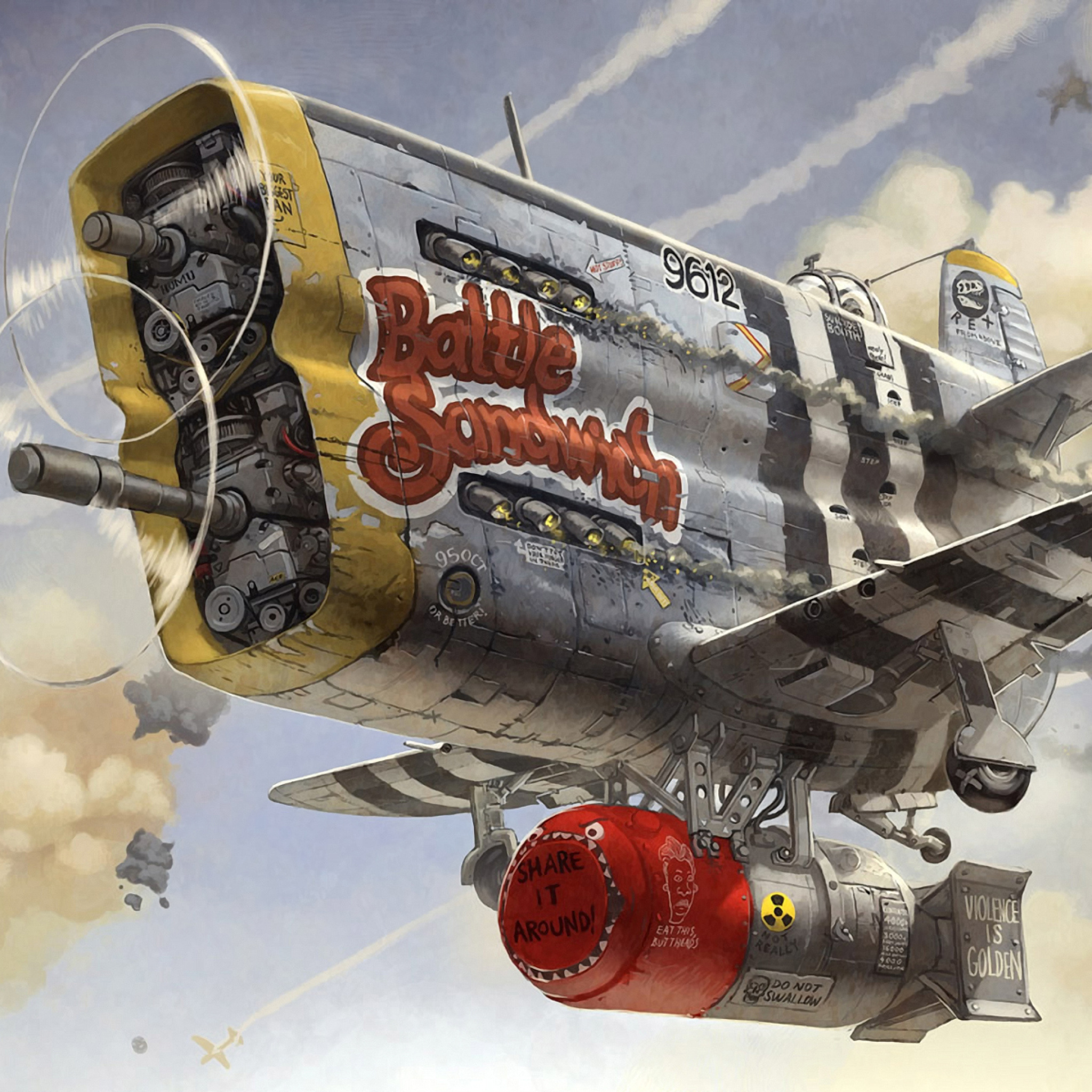 Das Battle Sandwich Airplane Wallpaper 2048x2048