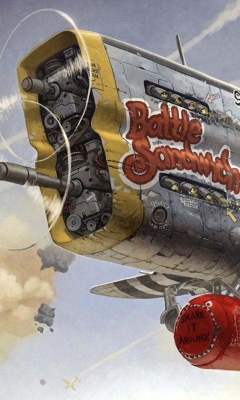 Fondo de pantalla Battle Sandwich Airplane 480x800