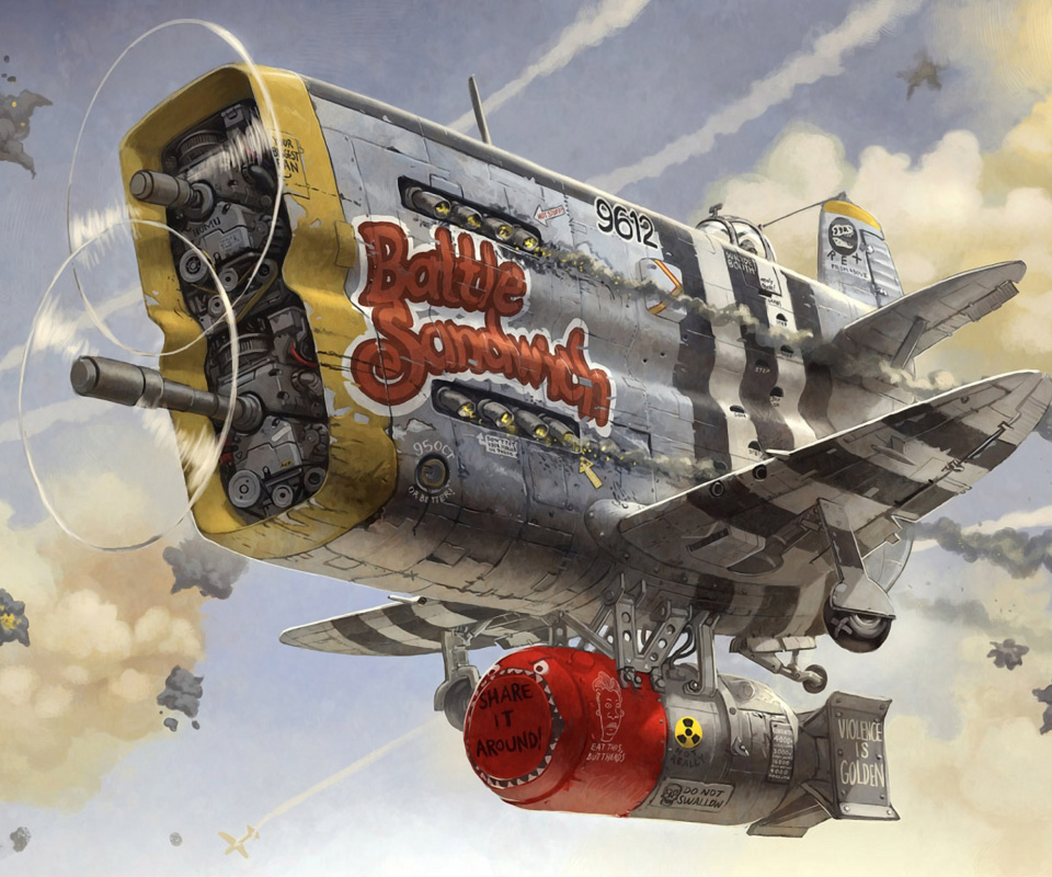 Das Battle Sandwich Airplane Wallpaper 960x800