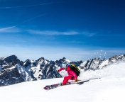 Fondo de pantalla Skiing in Aiguille du Midi 176x144