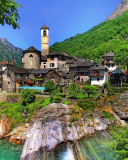 Sfondi Switzerland Castle in Ticino 128x160