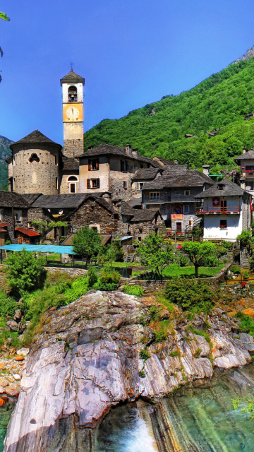 Sfondi Switzerland Castle in Ticino 360x640