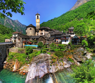 Kostenloses Switzerland Castle in Ticino Wallpaper für iPad 2