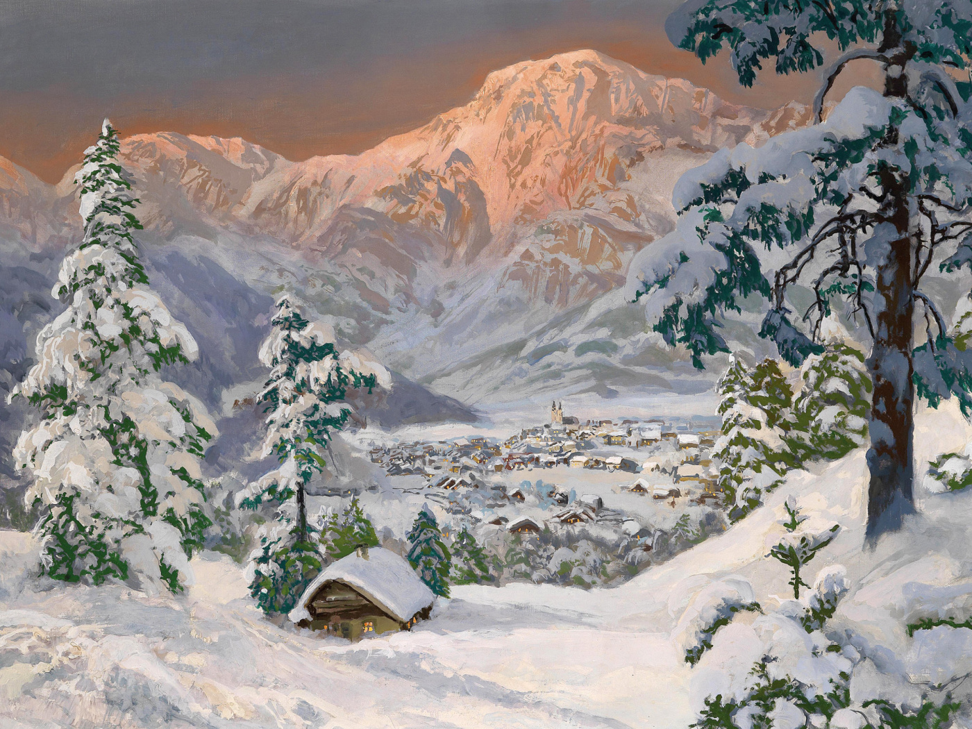 Fondo de pantalla Alois Arnegger, Alpine scenes 1400x1050