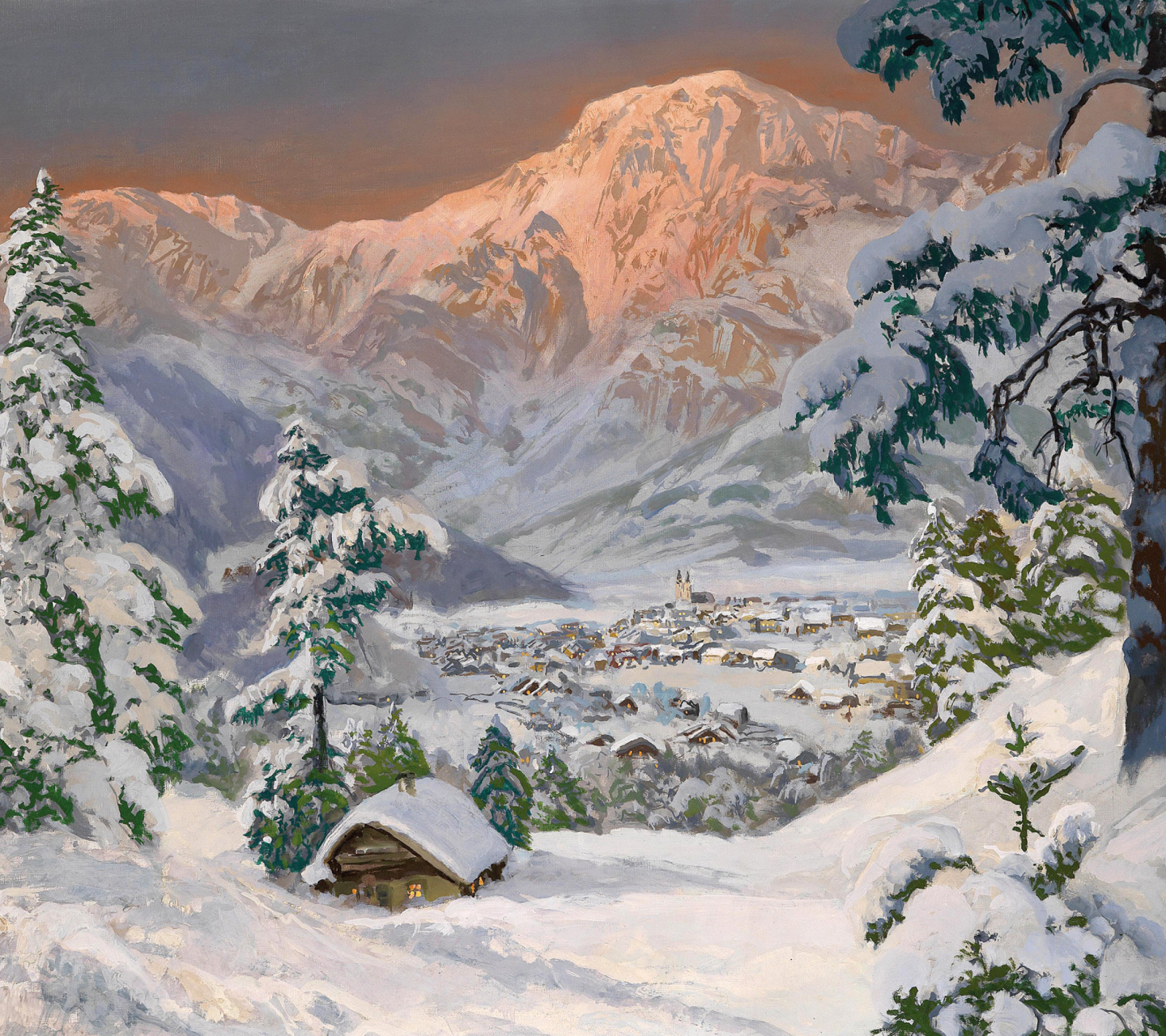 Обои Alois Arnegger, Alpine scenes 1440x1280