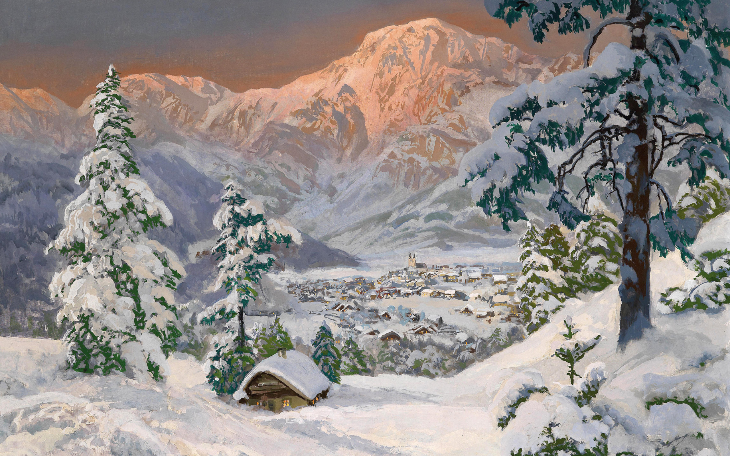 Обои Alois Arnegger, Alpine scenes 2560x1600
