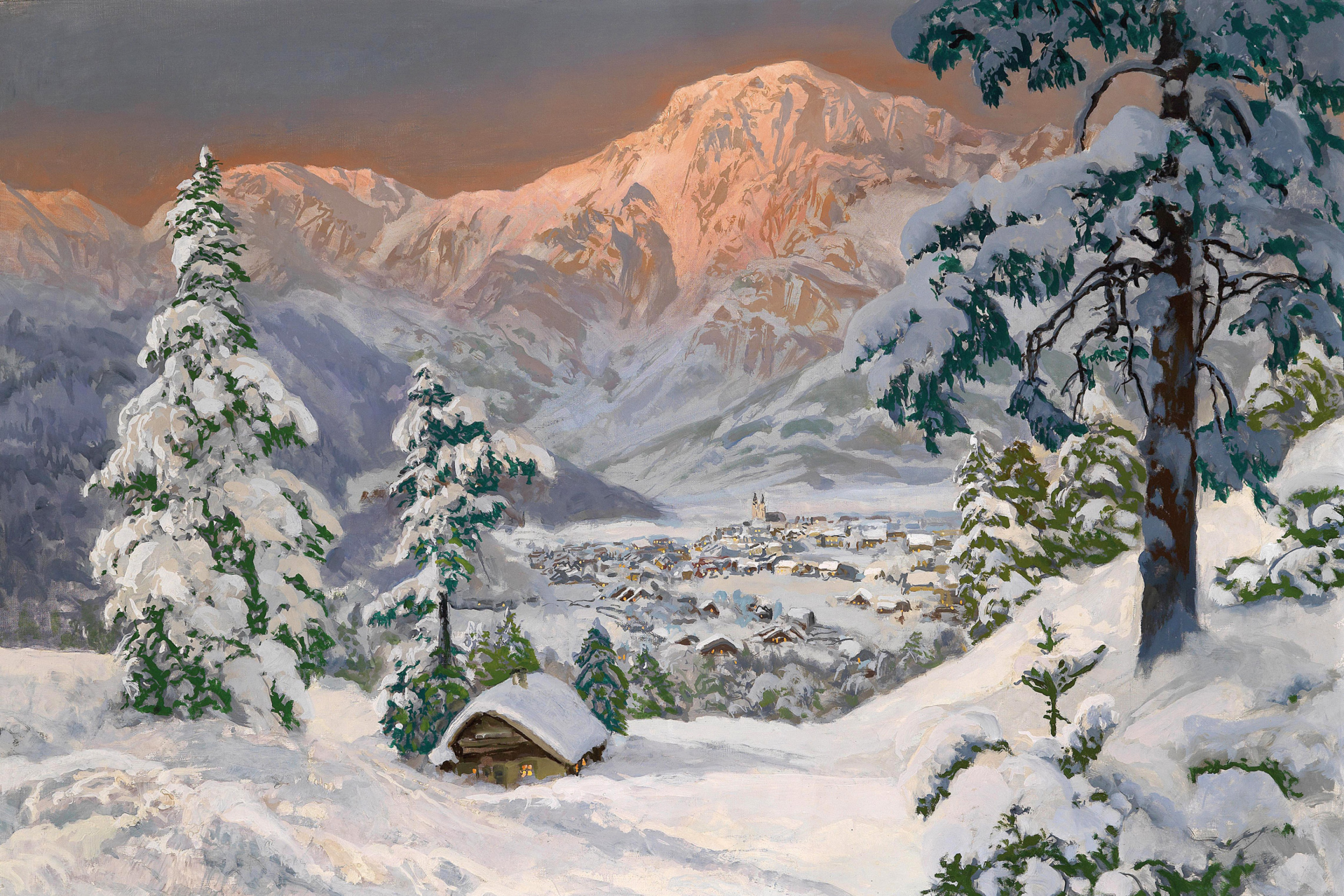 Обои Alois Arnegger, Alpine scenes 2880x1920