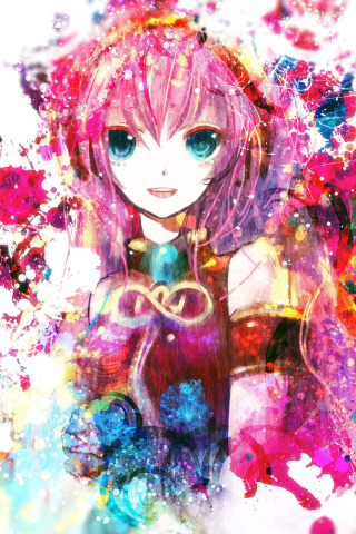 Das Megurine Luka Vocaloid Wallpaper 320x480