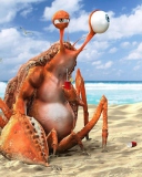 Lazy Crab On Beach wallpaper 128x160