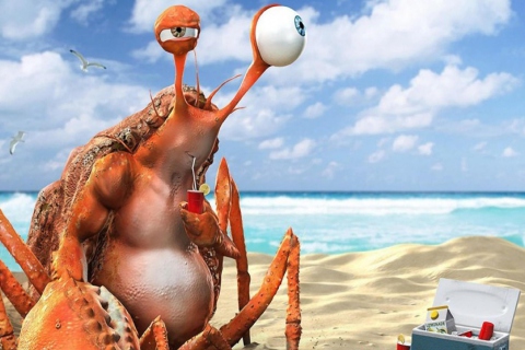 Das Lazy Crab On Beach Wallpaper 480x320