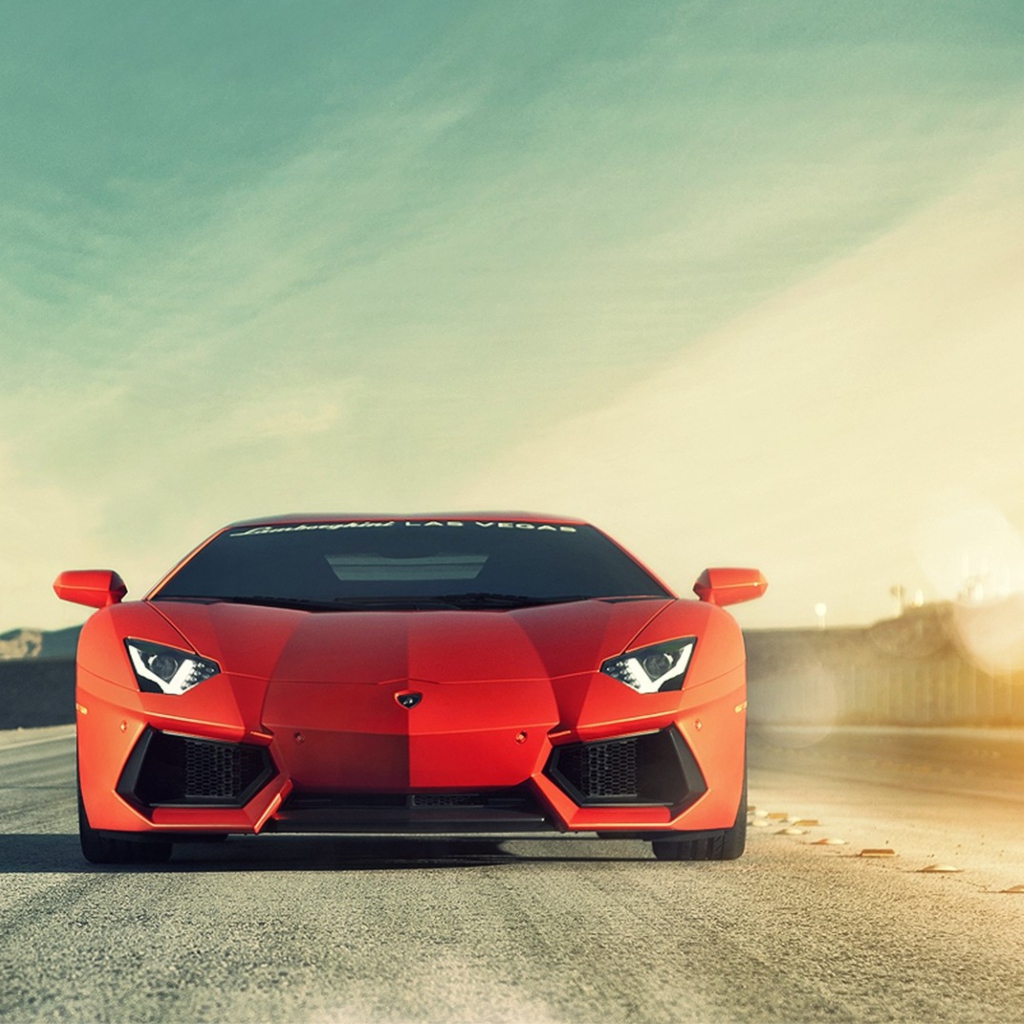 Fondo de pantalla Red Lamborghini Aventador 1024x1024