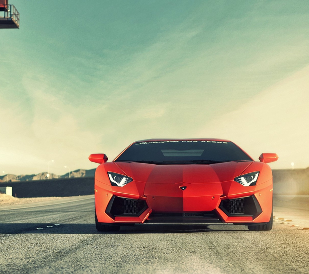 Fondo de pantalla Red Lamborghini Aventador 1080x960