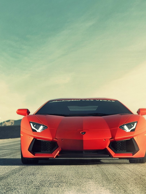 Fondo de pantalla Red Lamborghini Aventador 480x640