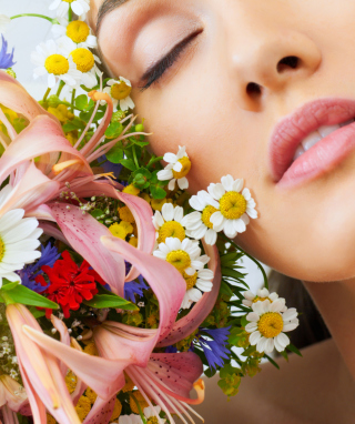 Bouquet And Girl sfondi gratuiti per HTC Pure