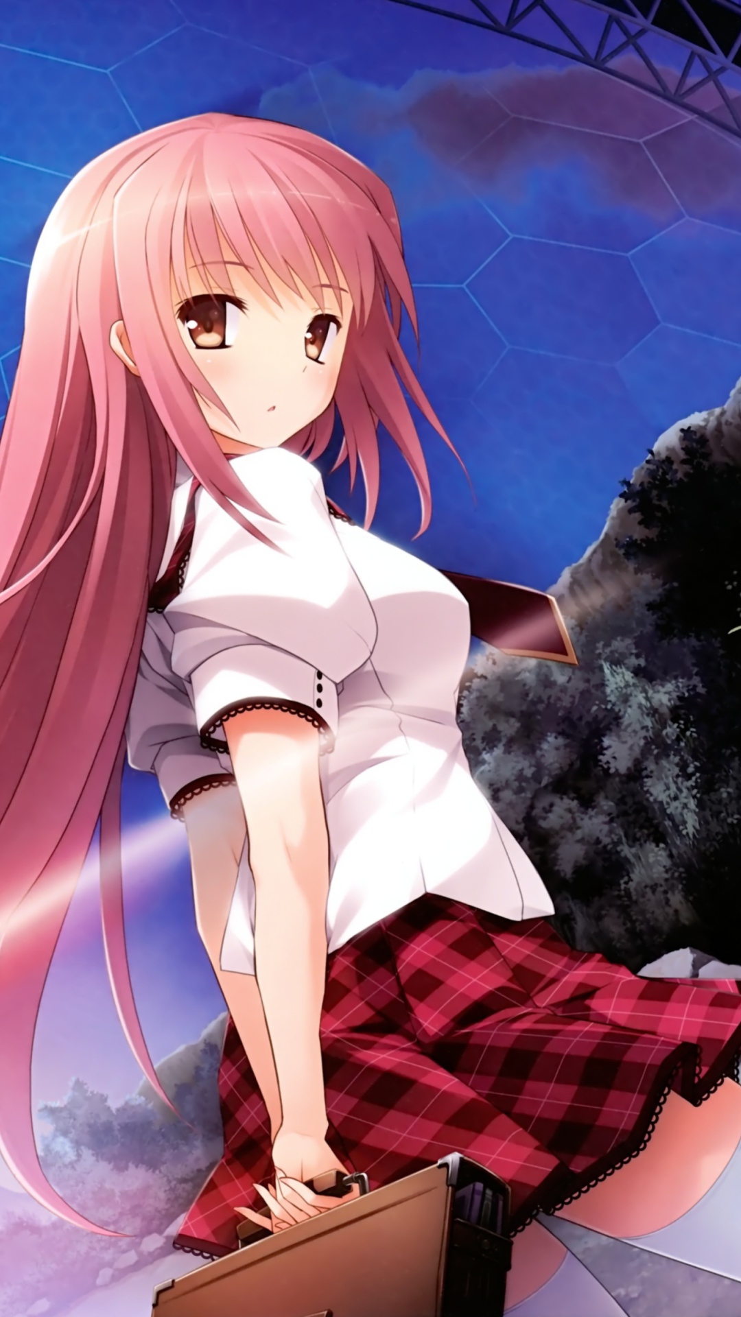 Обои Anime School Girl 1080x1920