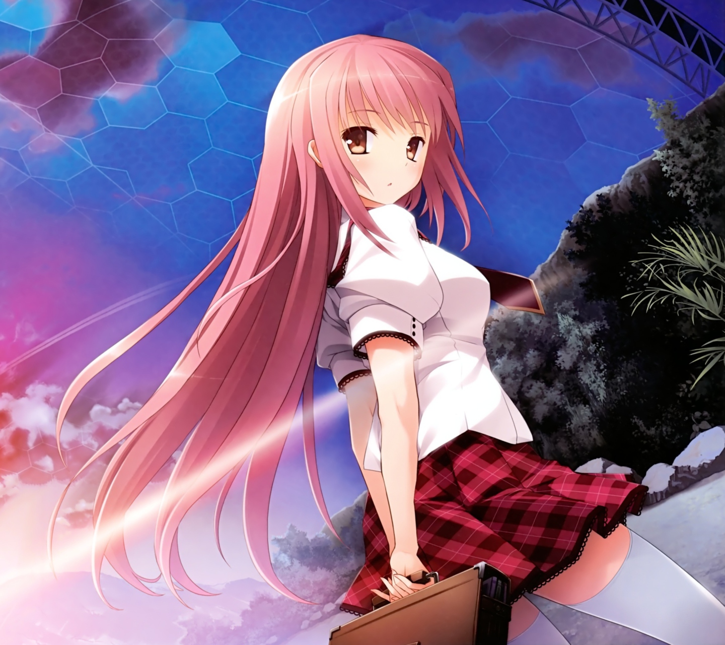 Fondo de pantalla Anime School Girl 1440x1280