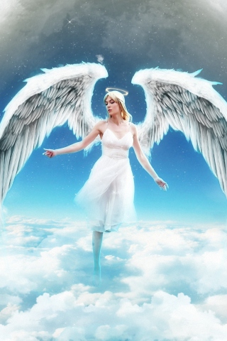 Fondo de pantalla Beautiful Blonde Angel 320x480