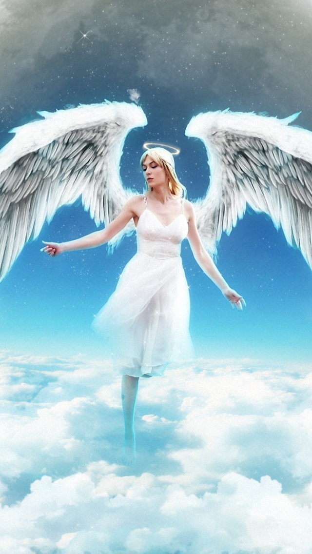 Beautiful Blonde Angel wallpaper 640x1136