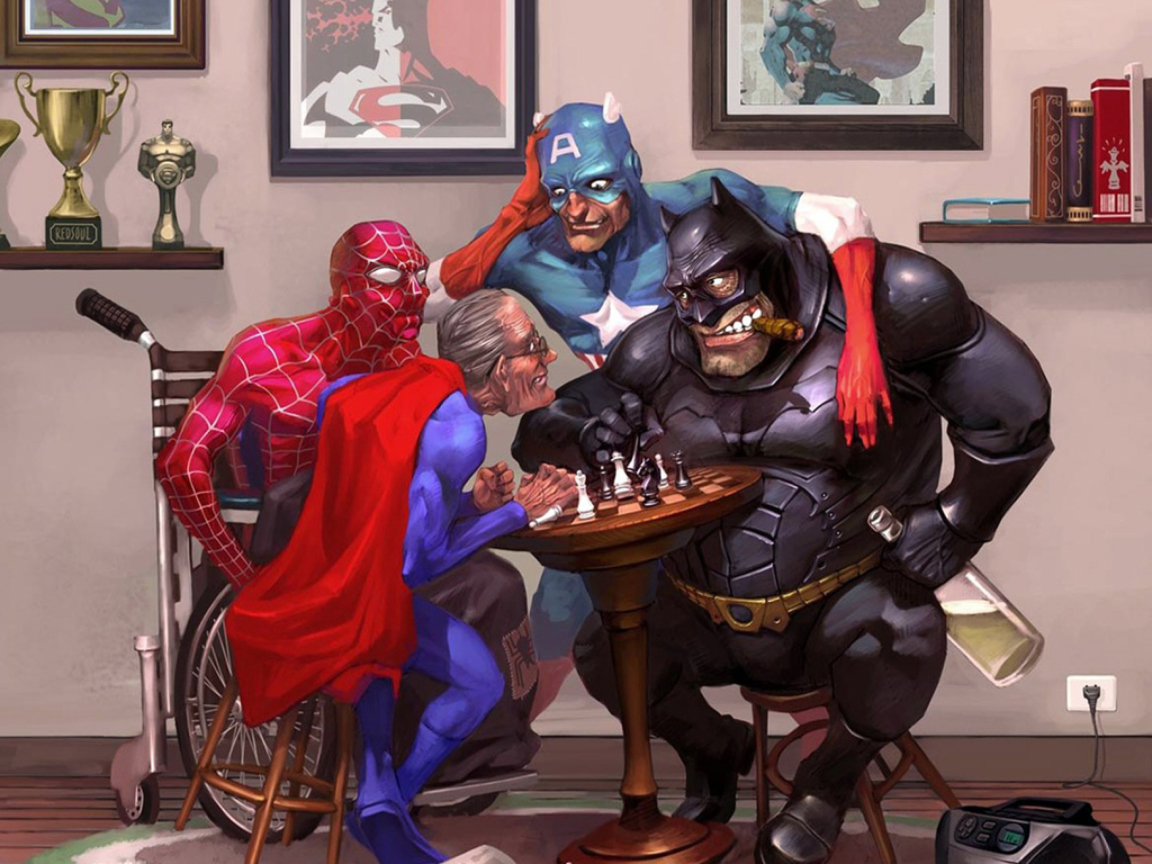 Fondo de pantalla Super Heroes - Super Viejos 1152x864