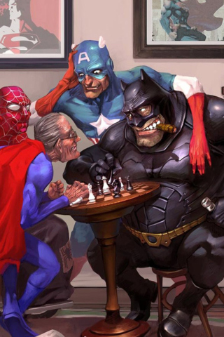 Super Heroes - Super Viejos wallpaper 320x480