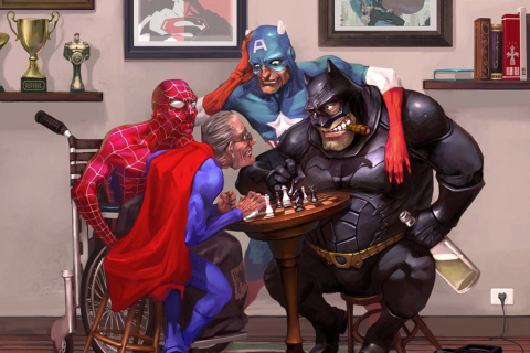 Super Heroes - Super Viejos wallpaper 480x320