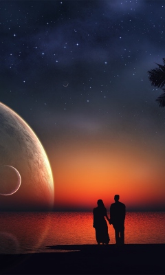 Night Romance At Beach screenshot #1 240x400