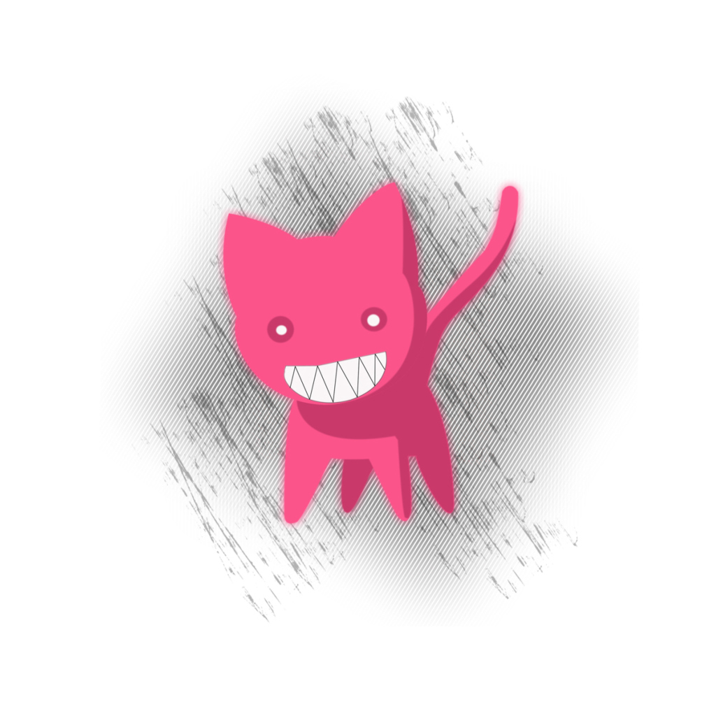 Fondo de pantalla Pink Cat Sketch 1024x1024
