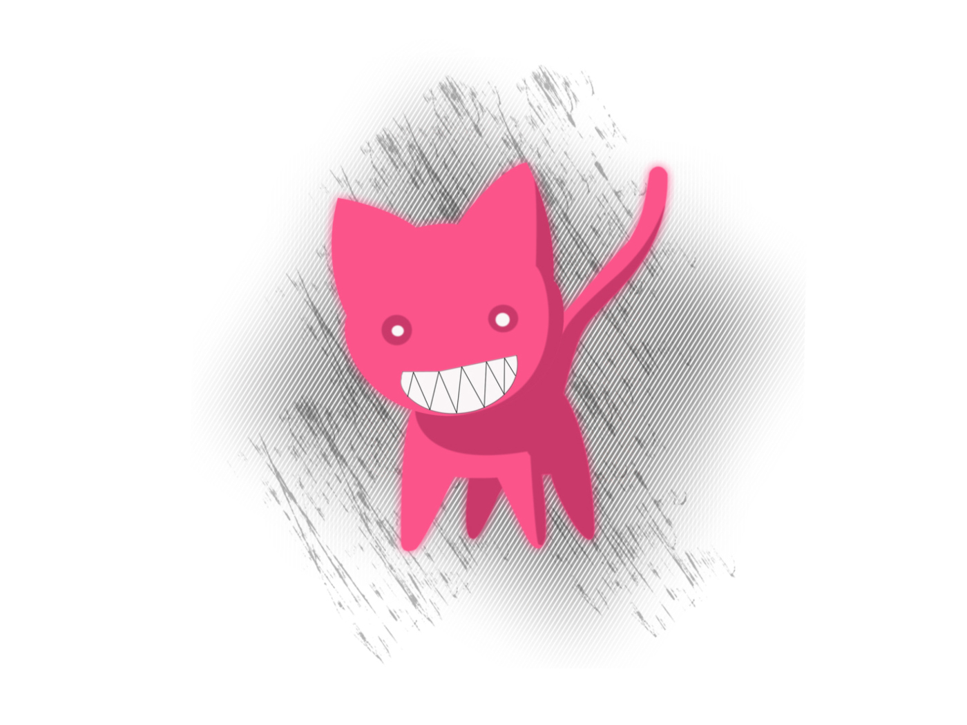 Das Pink Cat Sketch Wallpaper 1400x1050