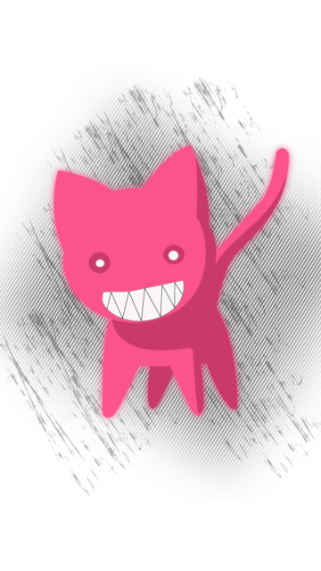 Das Pink Cat Sketch Wallpaper 360x640