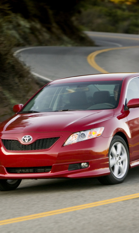 Red Toyota Camry wallpaper 480x800