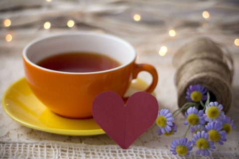 Обои Tea Made With Love 480x320